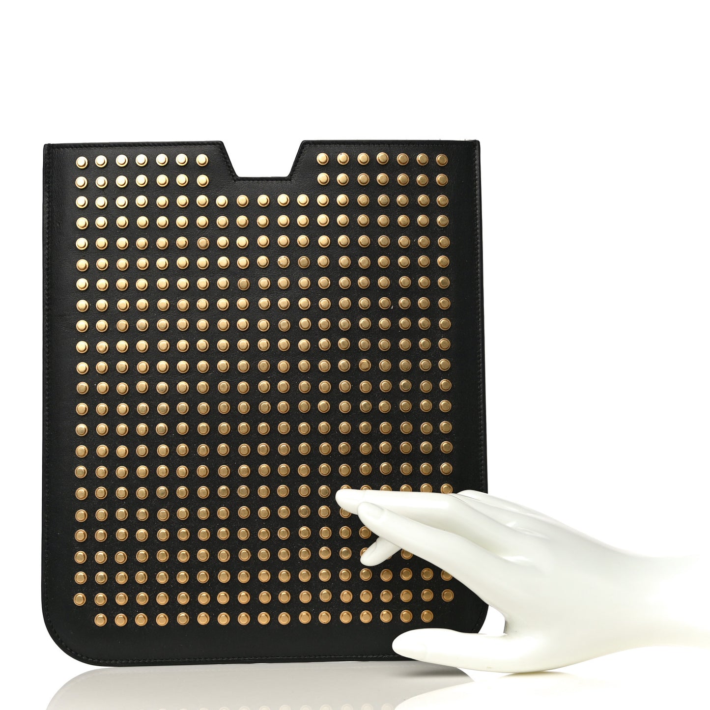 Calfskin Studded iPad Case Black