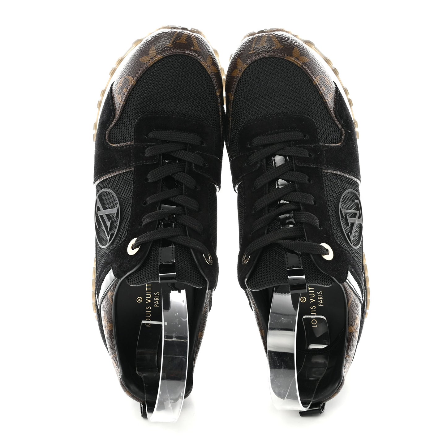 Suede Monogram Run Away Sneakers 37.5 Black