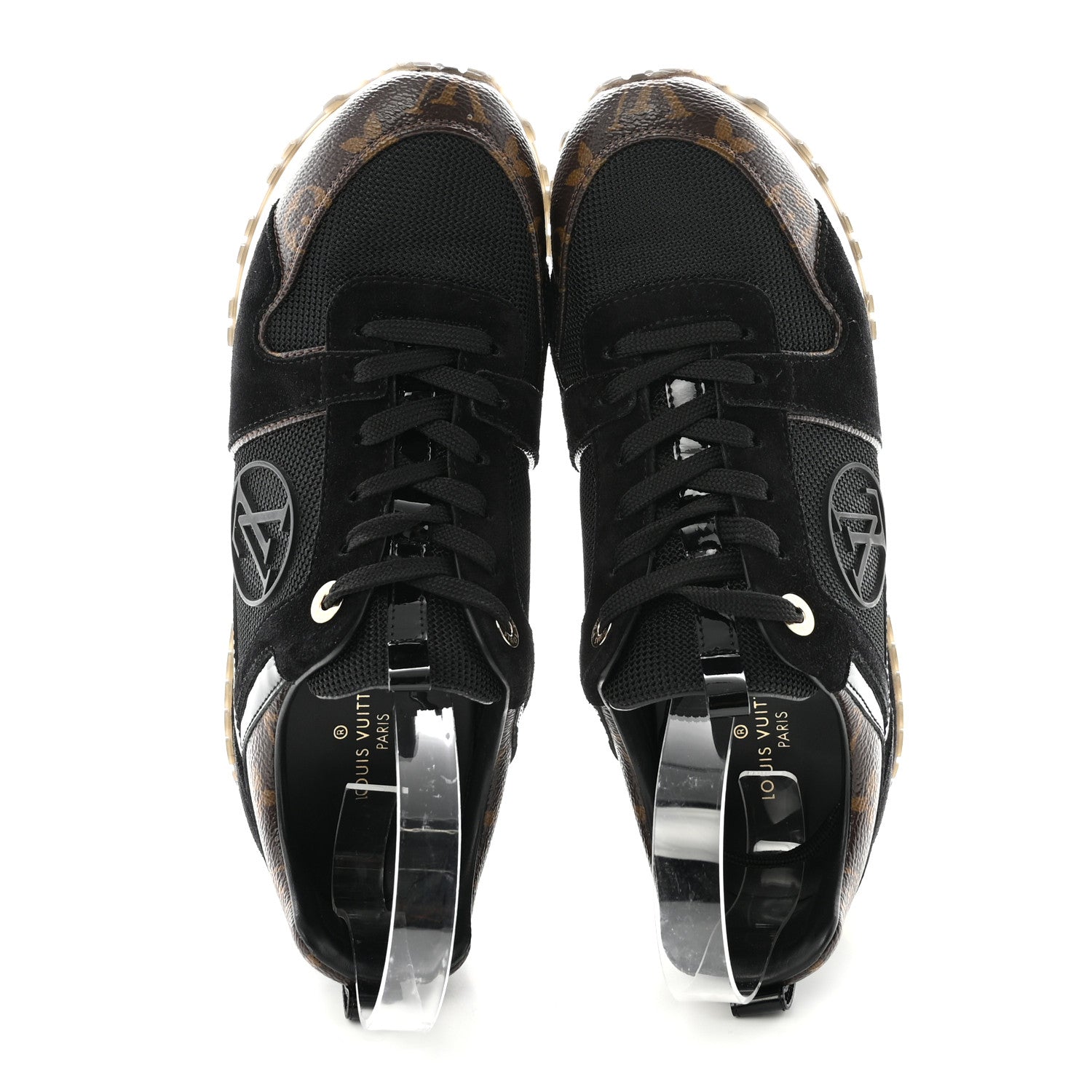 Louis Vuitton Suede Monogram Run Away Sneakers 37.5 Black 2 of 9