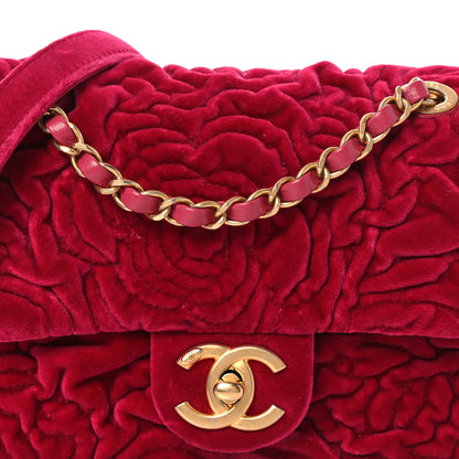 Chanel Velvet Camellia Embossed Mini Square Flap Fushia 7 of 11