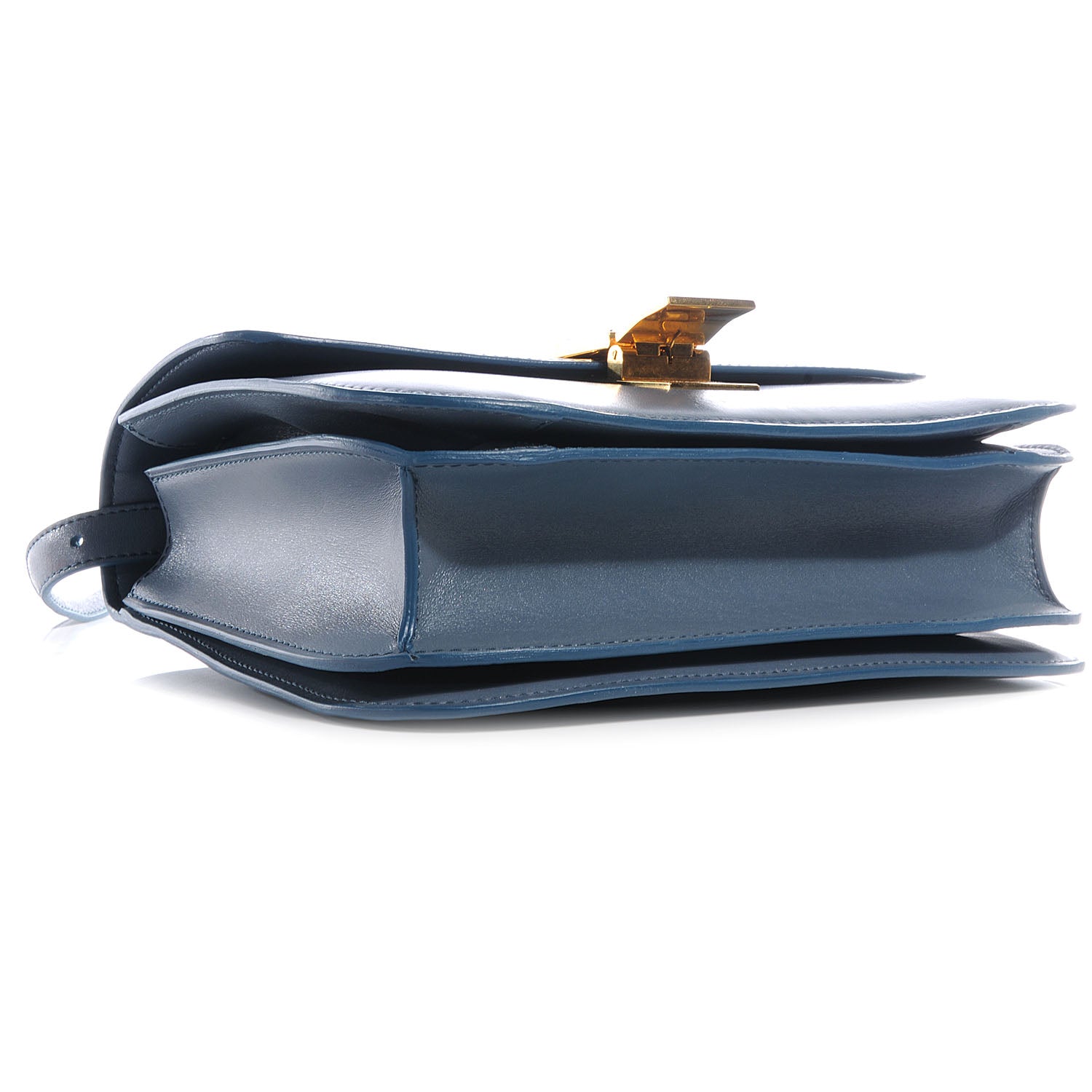 Celine Leather Medium Classic Box Flap Bag Slate Blue 4 of 8