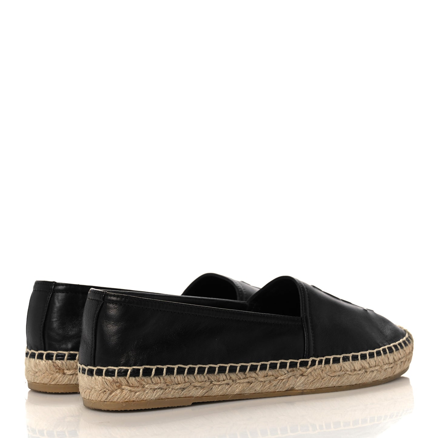 Lambskin Monogram Espadrilles 37.5 Black