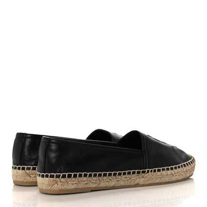 Saint Laurent Lambskin Monogram Espadrilles 37.5 Black 4 of 10