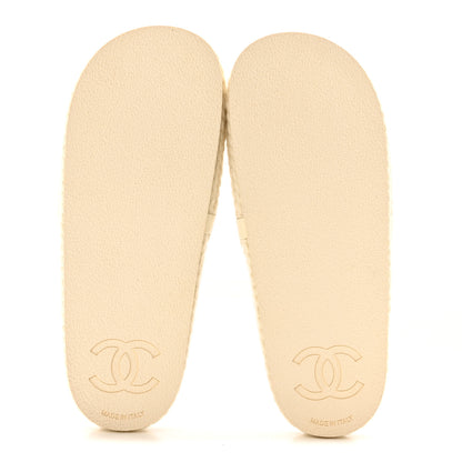Chanel Braided Knit CC Mules 40 Ecru 6 of 10