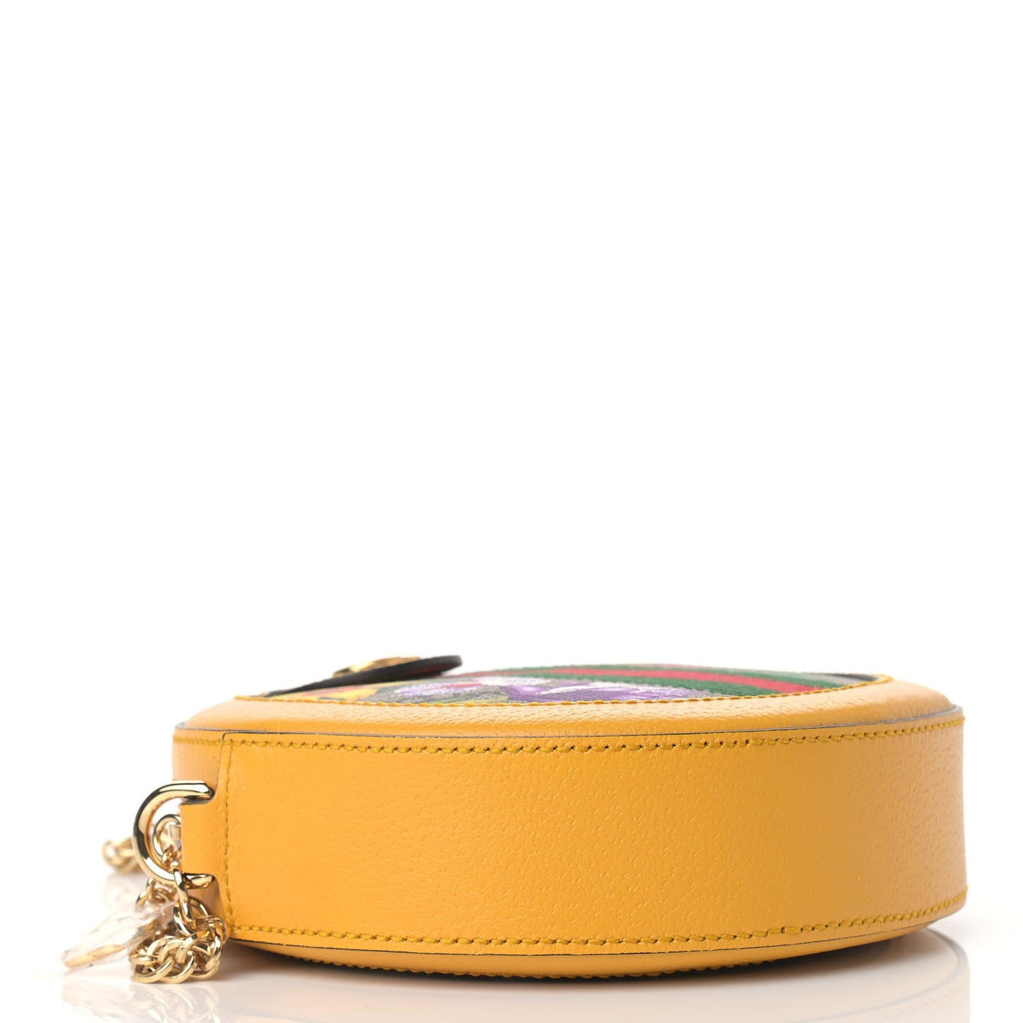 GG Supreme Monogram Flora Web Mini Ophidia Round Shoulder Bag Beige Multicolor Crop