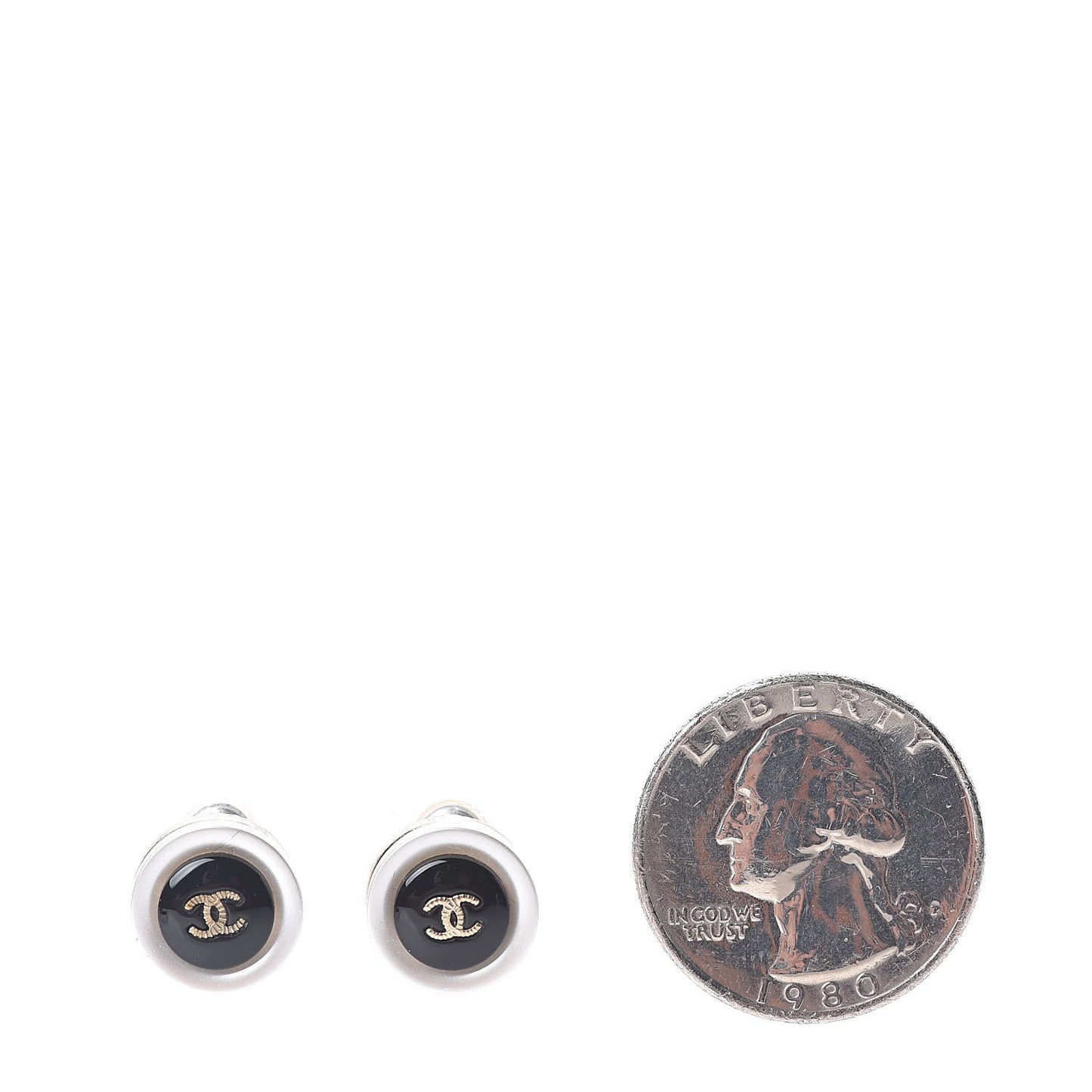 Resin CC Earrings Black Gold