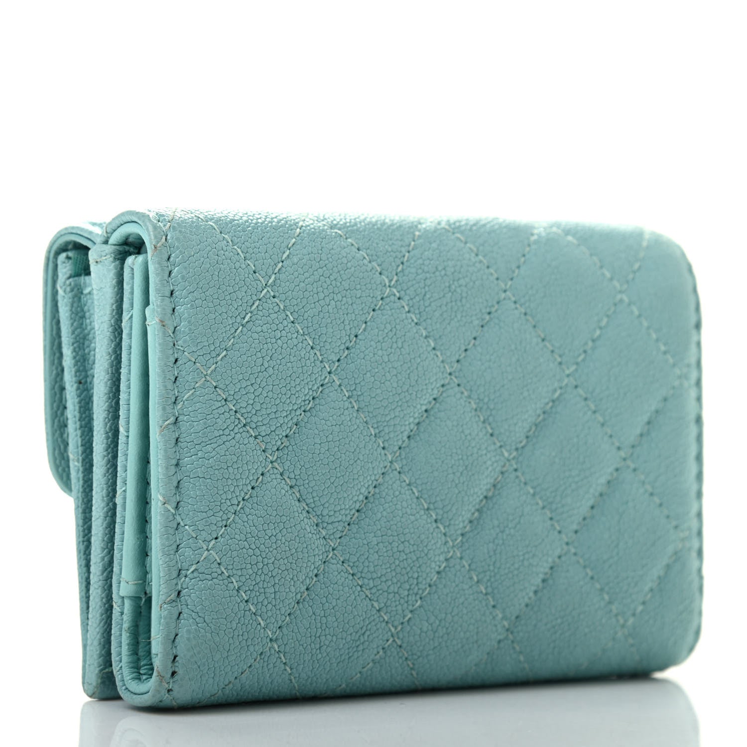 Chanel Caviar Quilted Small Boy Flap Wallet Light Blue 3 of 8