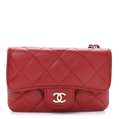 Chanel Lambskin Quilted Coin Purse Red 2 of 19