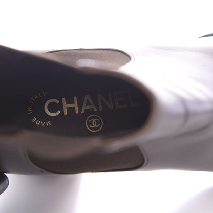 Chanel Glazed Calfskin Short Boots 39 Dark Brown 9 of 9
