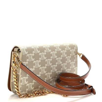 Celine Canvas Calfskin Triomphe Multipochette Grege 3 of 9
