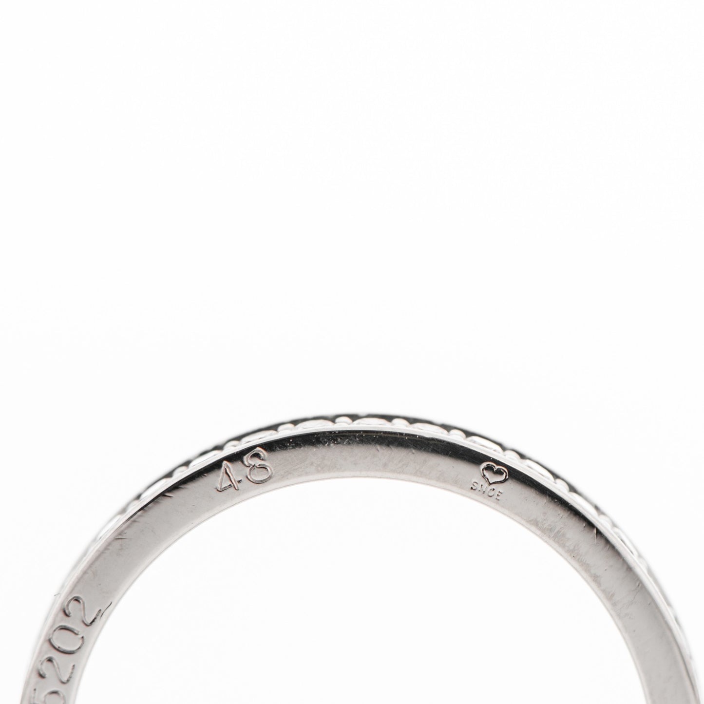 Platinum Diamond 2.4mm Ballerine Wedding Band Ring 48 4.5
