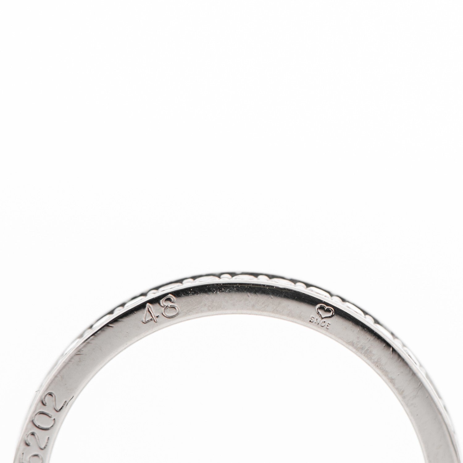 Cartier Platinum Diamond 2.4mm Ballerine Wedding Band Ring 48 4.5 6 of 7