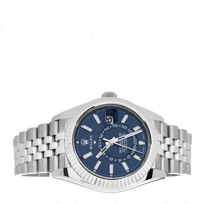 Rolex Stainless Steel 18K White Gold 42mm Oyster Perpetual Sky-Dweller Watch Bright Blue 326934 2 of 5