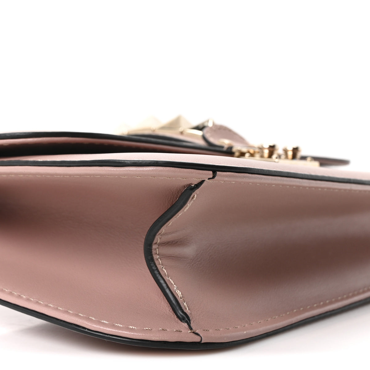 Vitello Medium Glam Lock Rockstud Flap Poudre