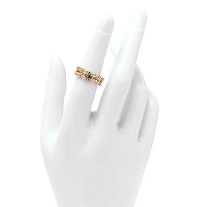 Tiffany 18K Yellow Gold Diamond Victoria Vine Band Ring 51 5.75 2 of 5