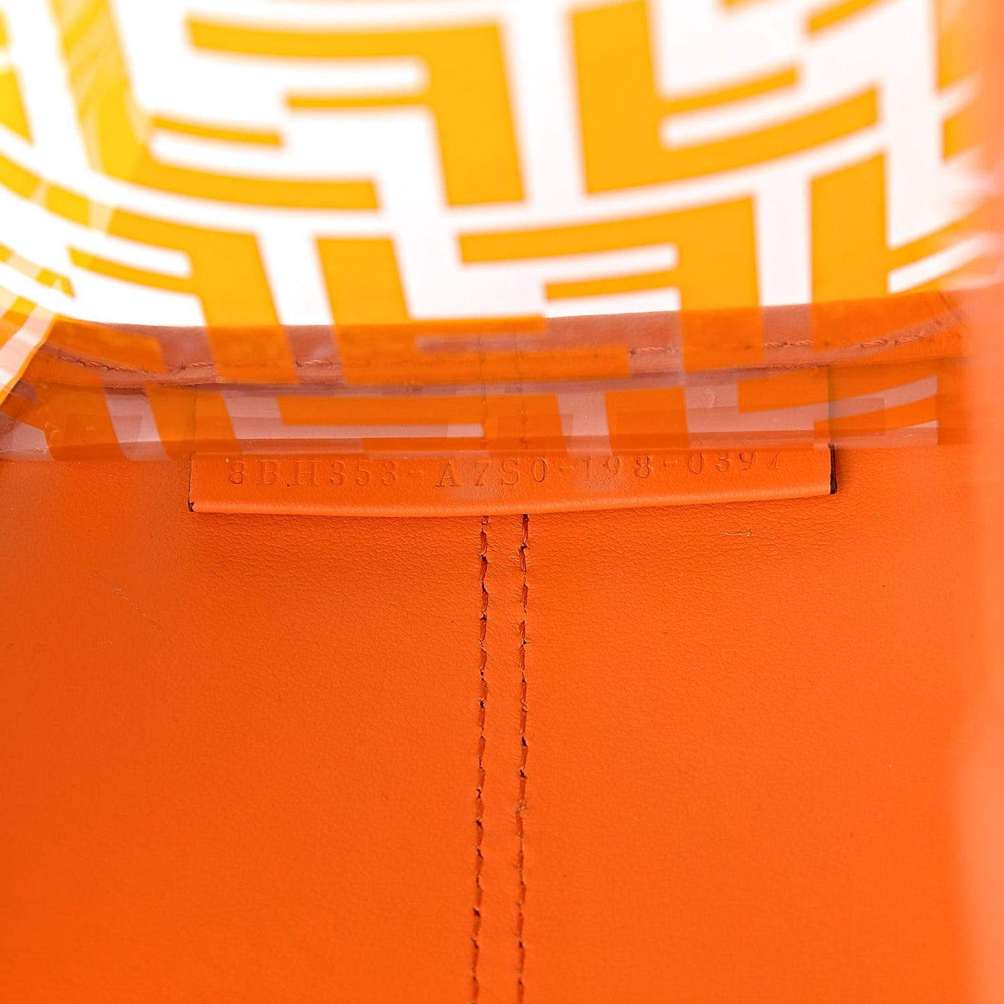 TPU FF Vitello Century Plexiglass Small Runaway Shopper Tote Aranciata