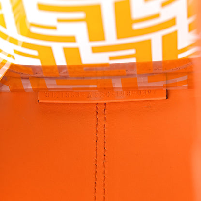 Fendi TPU FF Vitello Century Plexiglass Small Runaway Shopper Tote Aranciata 7 of 11