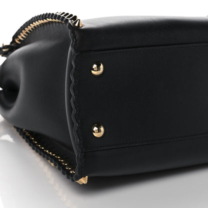Fendi Vitello Seta Shiny Nappa Scalloped Studded Medium Peekaboo Iconic Satchel Black 8 of 11