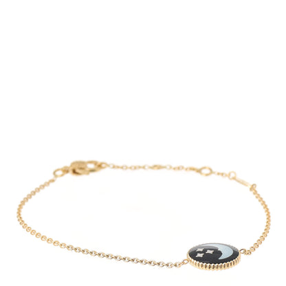 Christian Dior 18K Yellow Gold Diamond Black Onyx Mother of Pearl Rose Celeste Bracelet 1 of 8