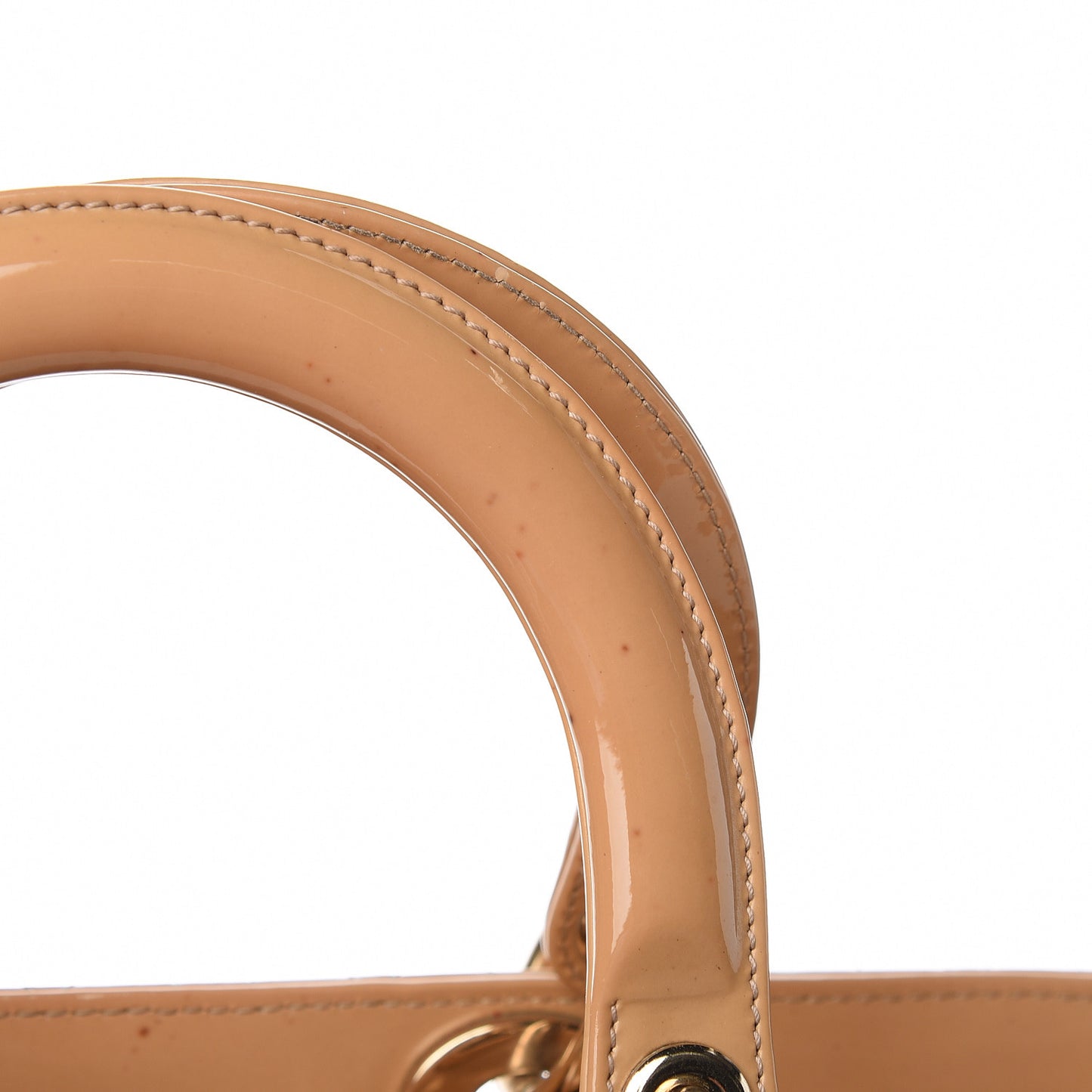 Patent Cannage Large Lady Dior Beige