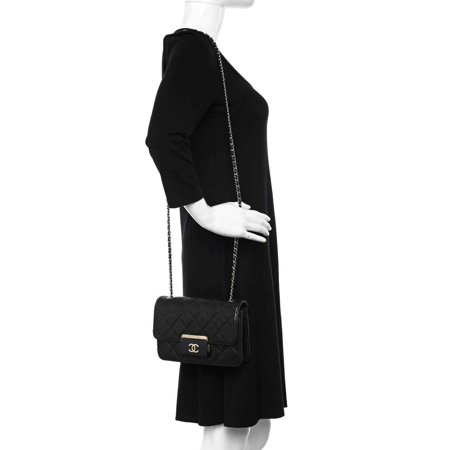 Chanel Sheepskin Quilted Mini Beauty Lock Flap Black 2 of 12