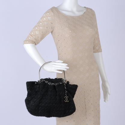 Chanel Tweed Boucle Knitting Bag Black 2 of 7