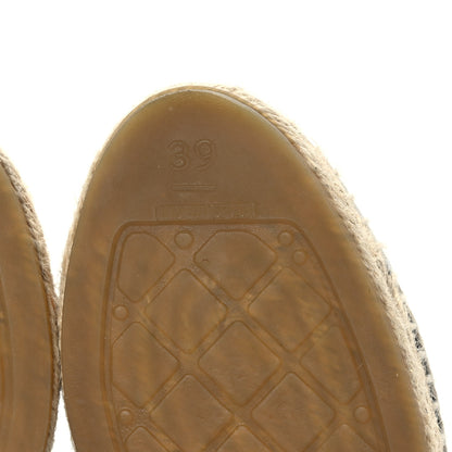 Chanel Metallic Lambskin Tweed CC Espadrilles 39 Black Silver 6 of 8