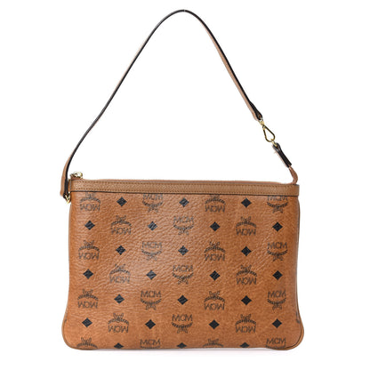 MCM Visetos Liz Shopper Tote Pouch Cognac 1 of 13