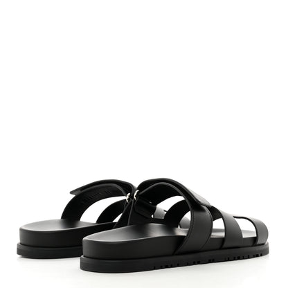 Hermes Calfskin Womens Chypre Sandals 38 Black 4 of 9