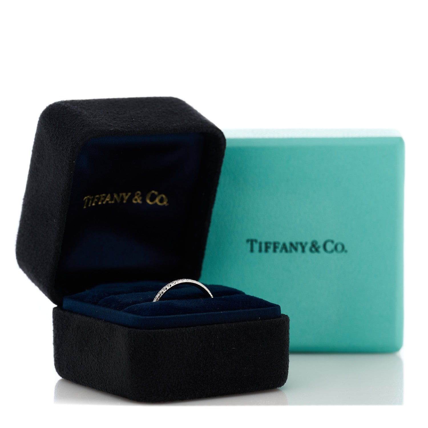 Tiffany 18K White Gold Diamond Metro Band Ring 50 5.5 7 of 7