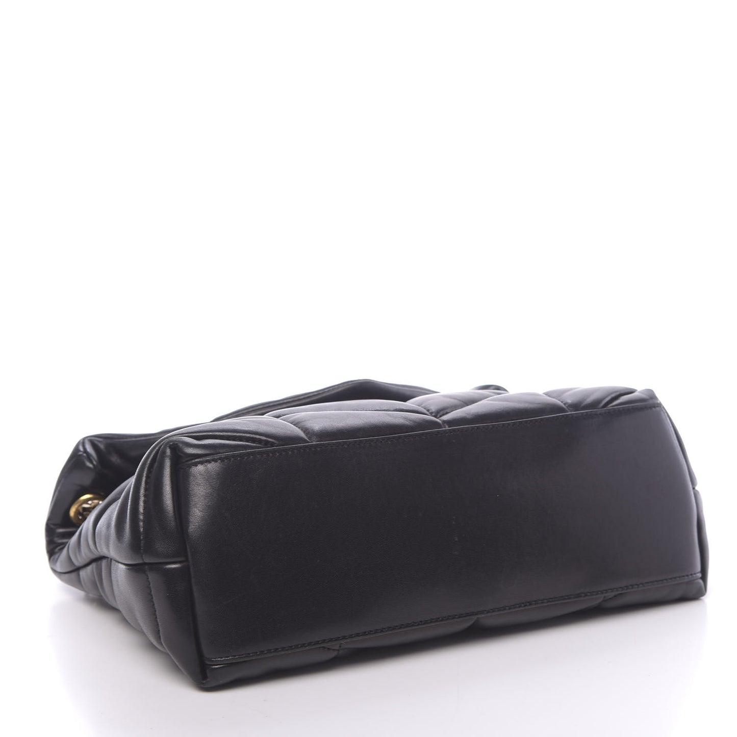 Lambskin Quilted Small Loulou Puffer Monogram Chain Satchel Black