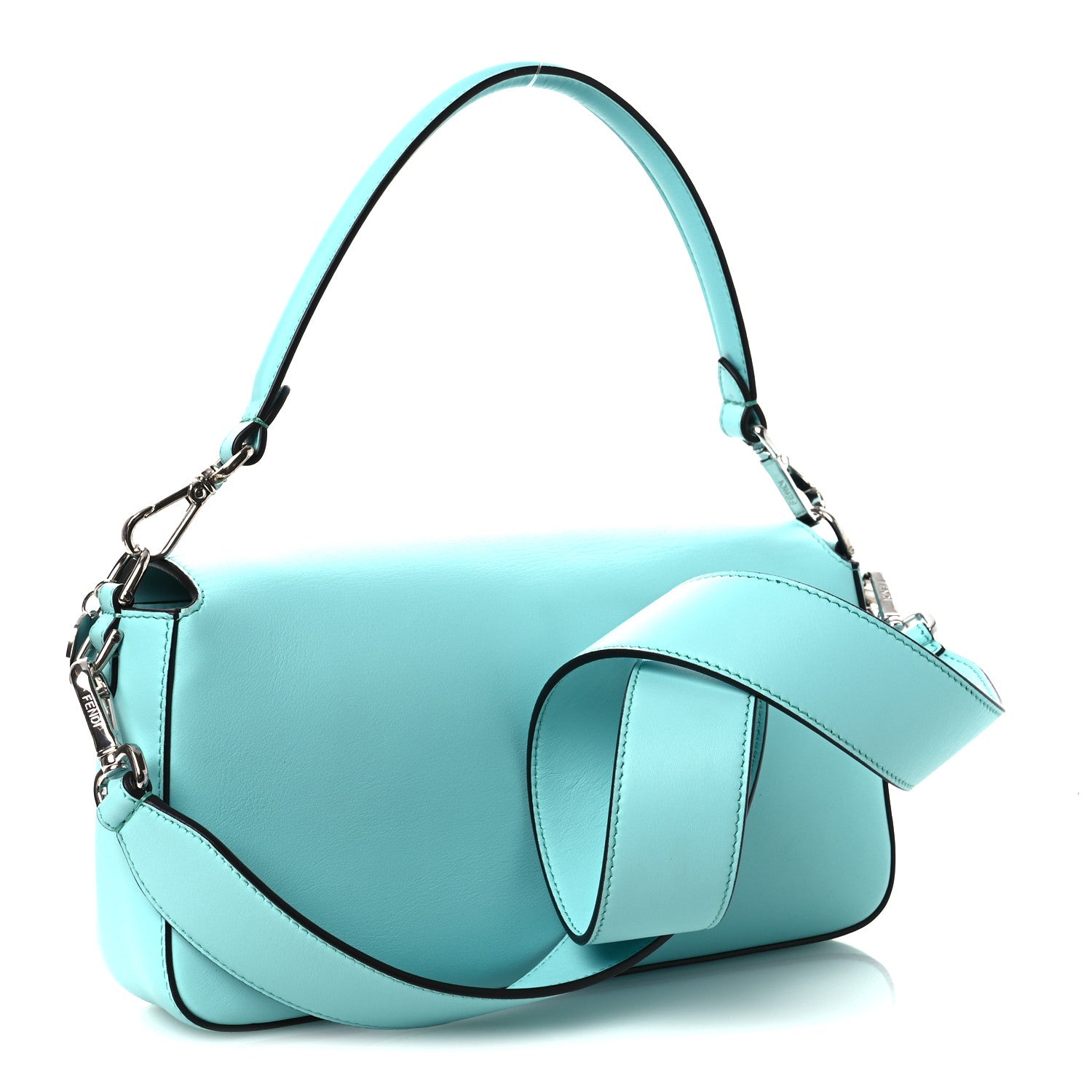 Fendi X TIFFANY Nappa Silver Baguette Blue Tiffany Silver 1839427