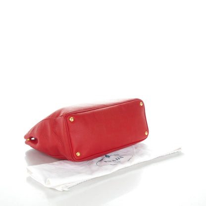 Prada Vitello Daino Tote Rosso 4 of 8
