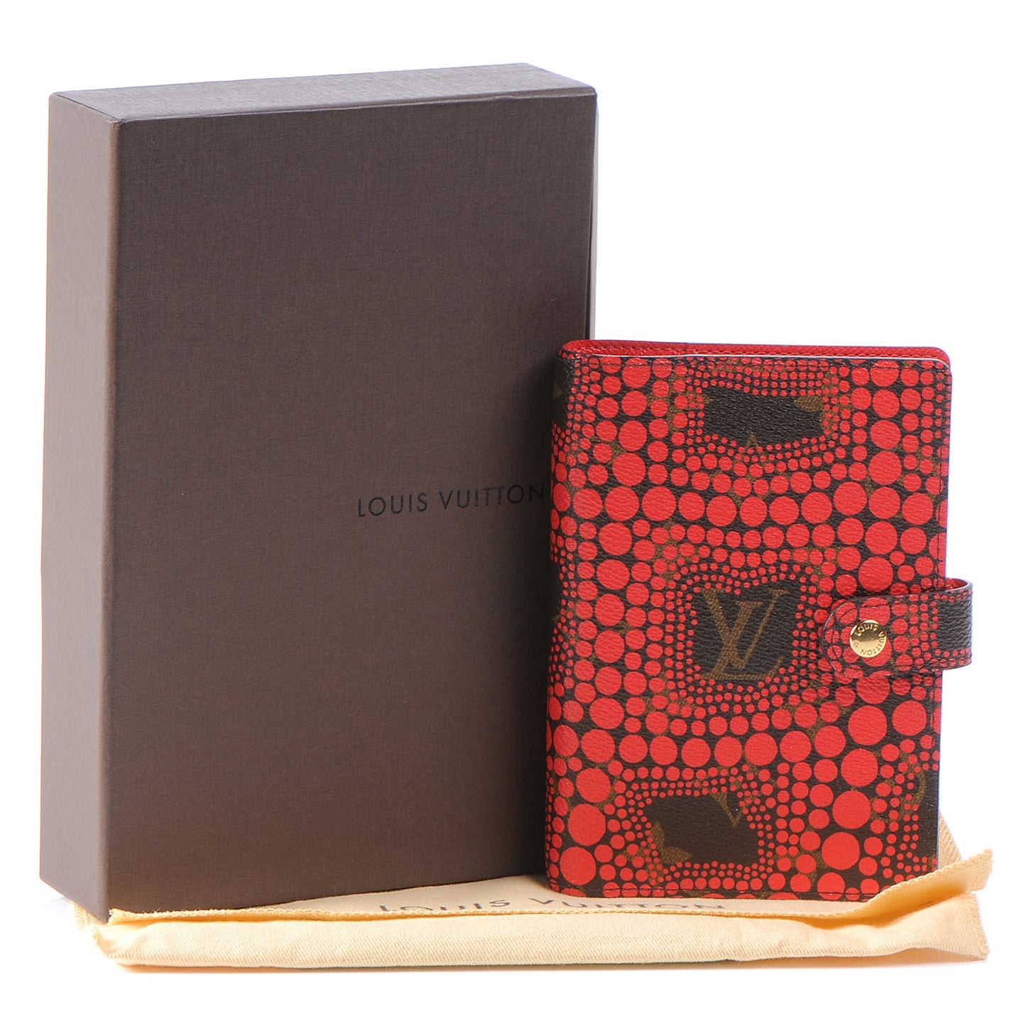 Monogram Kusama Town Small Ring Agenda Cover Red