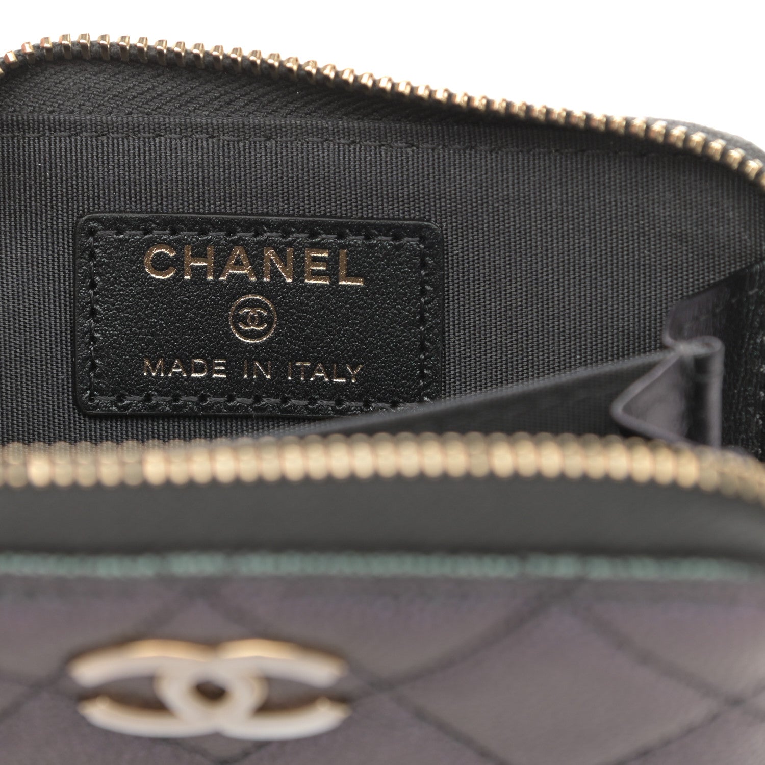 Chanel Iridescent Caviar Quilted Zip Coin Purse Black 5 of 8