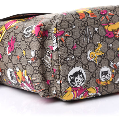 Gucci GG Supreme Monogram Space Cats Diaper Bag Orange 10 of 11