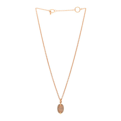 Hermes Metal Enamel Mini Maillon Pendant Necklace Marron Glace 3 of 7