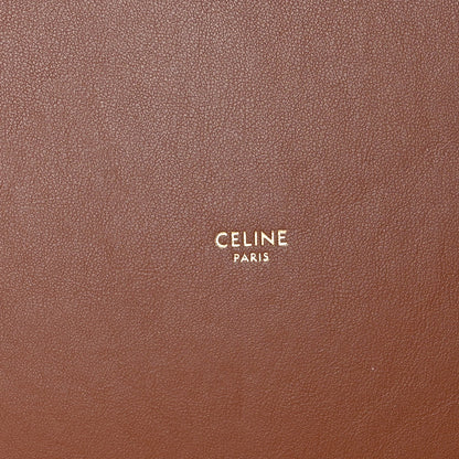 Celine Canvas Smooth Calfskin Logo Bucket 16 Bag Beige Brown Tan 7 of 9