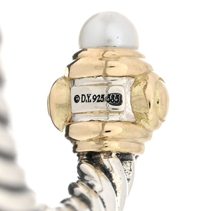 David Yurman Sterling Silver 14K Yellow Gold Diamond Freshwater Cultured Pearl Renaissance Ring 49 5 4 of 5