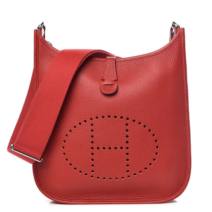 Hermes Taurillon Clemence Evelyne III PM Rouge Casaque 1 of 10