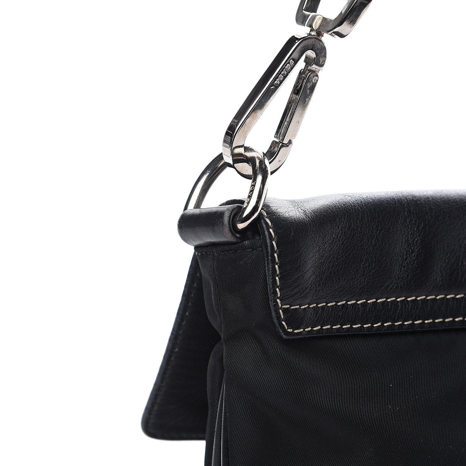 Prada Tessuto Nylon Nappa Shoulder Bag Black 9 of 13