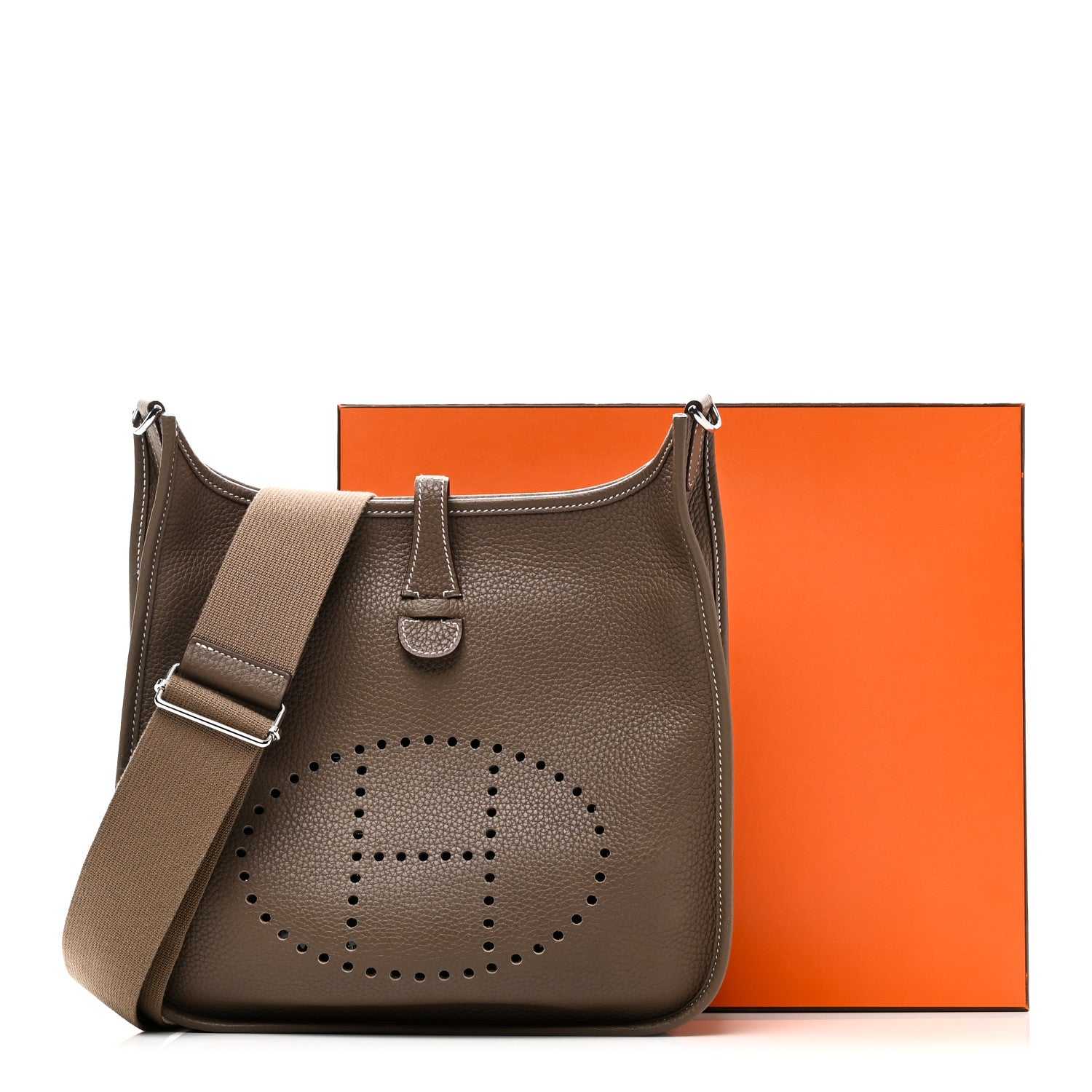 Hermes Taurillon Clemence Evelyne III PM Etoupe 11 of 11