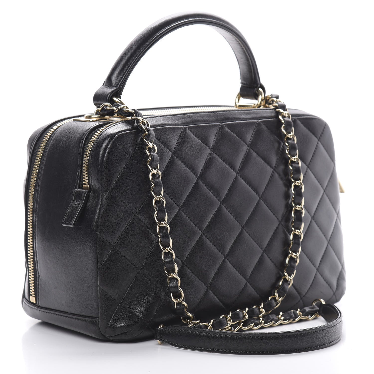 Chanel Lambskin Quilted Medium Trendy CC Bowling Bag Black 4 of 15