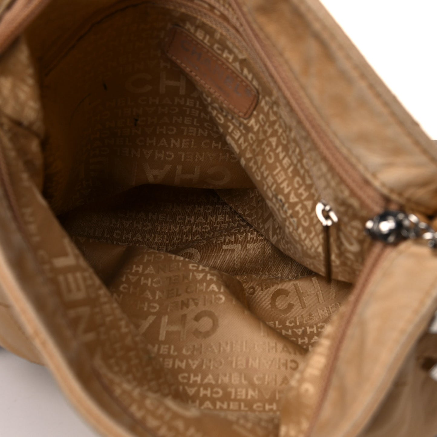 Lambskin Stitched Medium Ultimate Soft Tote Beige