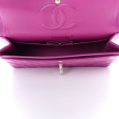 Chanel Lambskin Quilted Small Double Flap Purple 16 of 23