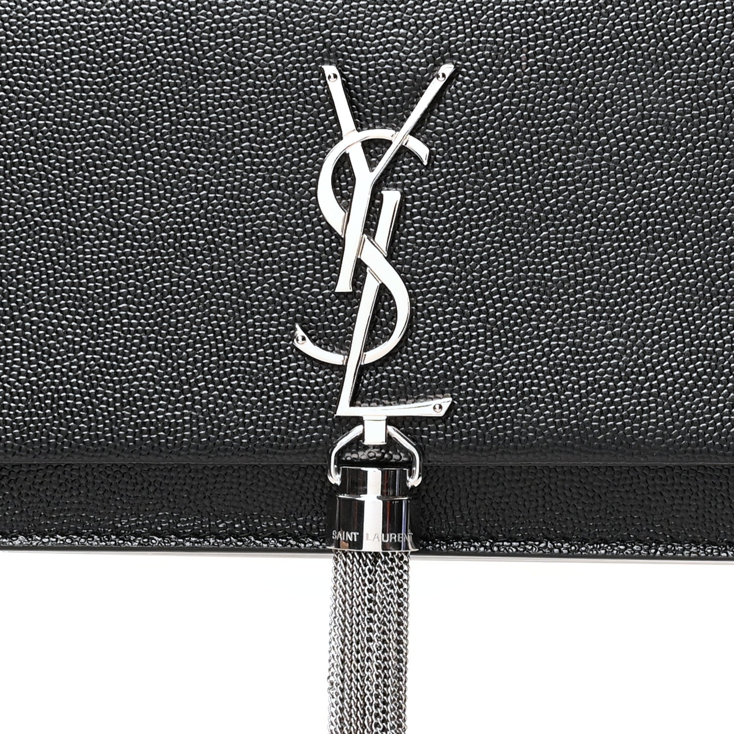 Saint Laurent Grain De Poudre Classic Monogram Kate Tassel Chain Wallet Black 5 of 10