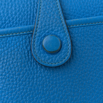 Hermes Taurillon Clemence EVELYNE III PM Bleu Hydra 12 of 14