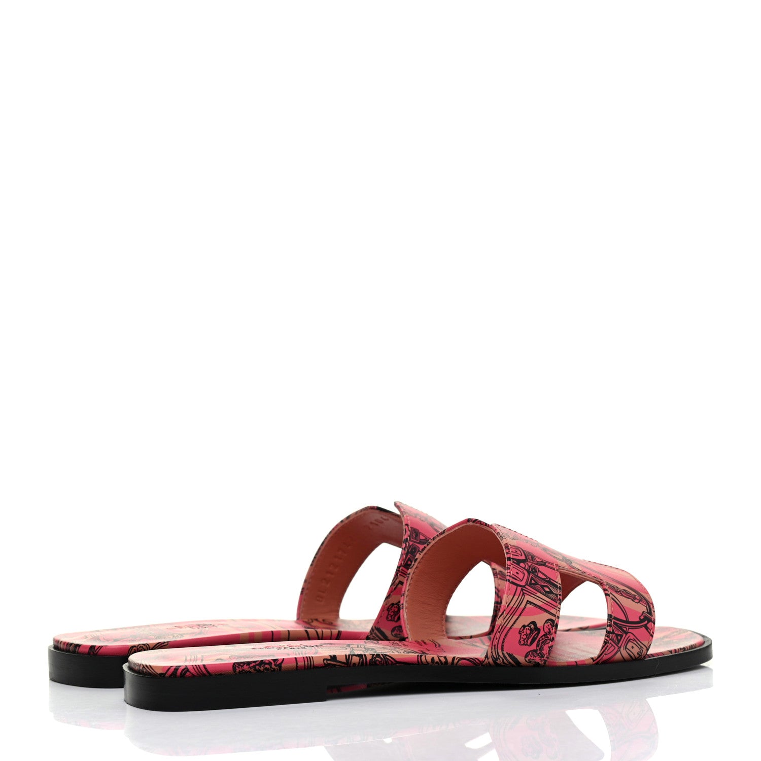 Hermes Calfskin Printed Brides de Gala en Desordre Oran Sandals 38.5 Multicolor Rose Aube 4 of 8