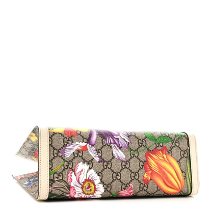 Gucci GG Supreme Monogram Flora Textured Calfskin Small Padlock Tote Beige Ebony Multicolor Mystic White 4 of 10