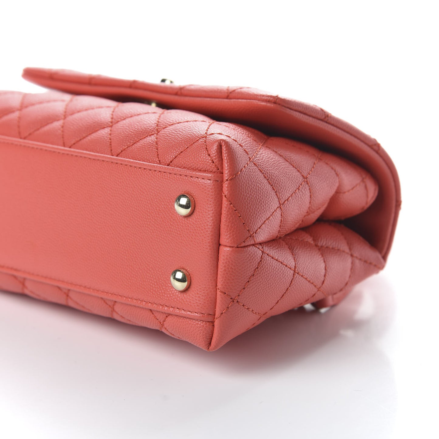 Caviar Quilted Mini Coco Handle Flap Red